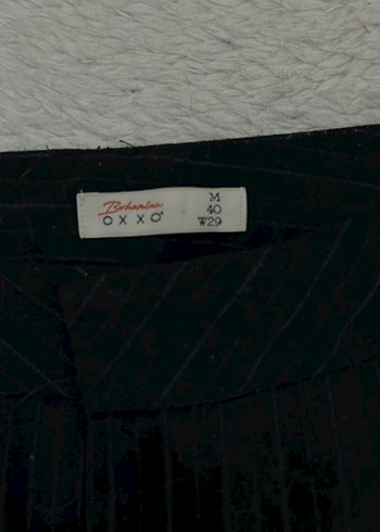 m Beden lacivert Renk Kadın lacivert Çizgili Pilili Kumaş Pantolon