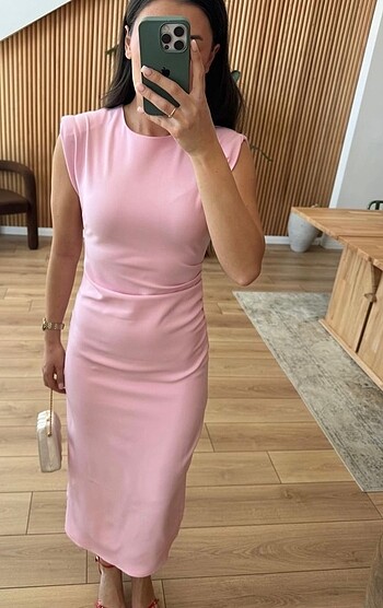 l Beden pembe Renk Zara elbise