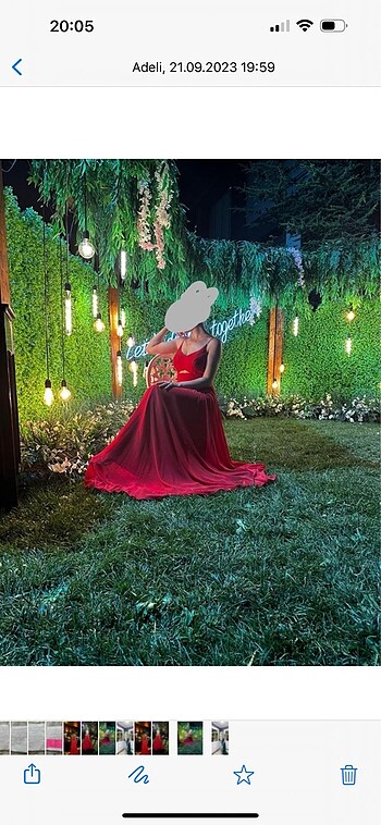 Alfabeta kırmızı gece elbisesi