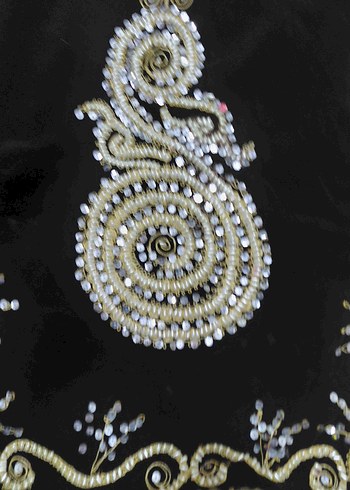 Uzun Kollu kadife Nakışlı Boncuklu Kadın Hint kına elbisesi - Görsel 2