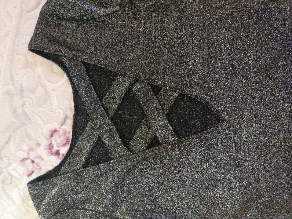 Sırt detaylı pırıltılı Strappy Elbise - Görsel 3