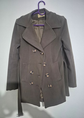 Düğmeli kahve Kadın Kaban - Görsel 2