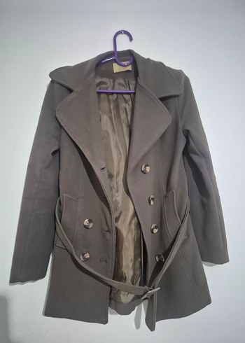 Düğmeli kahve Kadın Kaban - Görsel 5