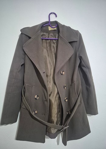 Düğmeli kahve Kadın Kaban - Görsel 3