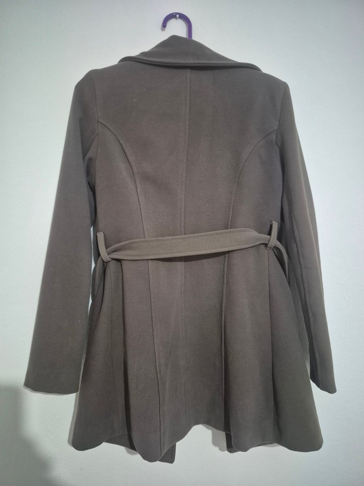 Düğmeli kahve Kadın Kaban - Görsel 4