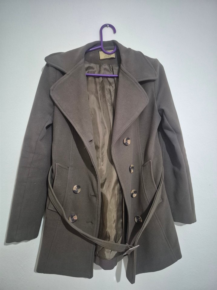 Düğmeli kahve Kadın Kaban - Görsel 3