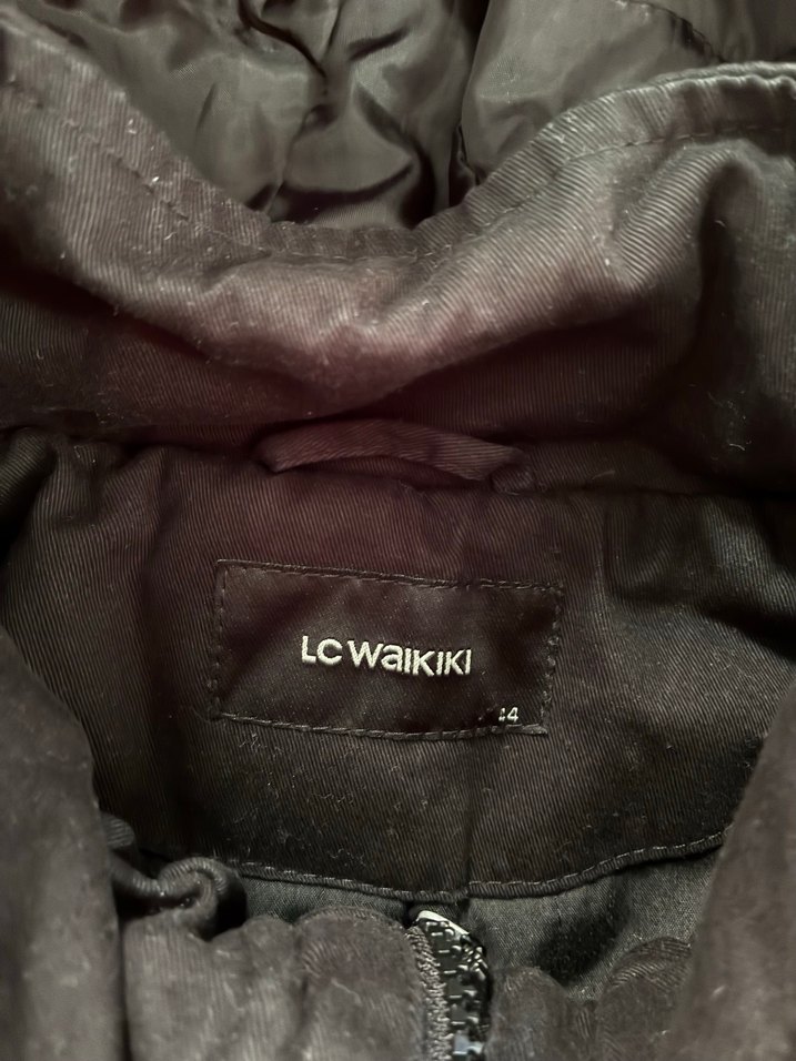 LC Waikiki Kemerli Siyah Kadın Mont - Görsel 3