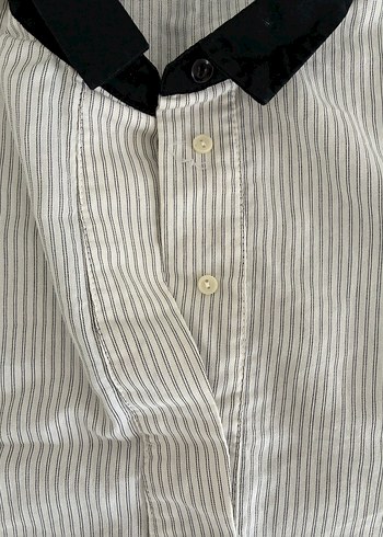 Kısa Kollu, Düğmeli Beyaz Zara Kadın Gömlek - Görsel 3