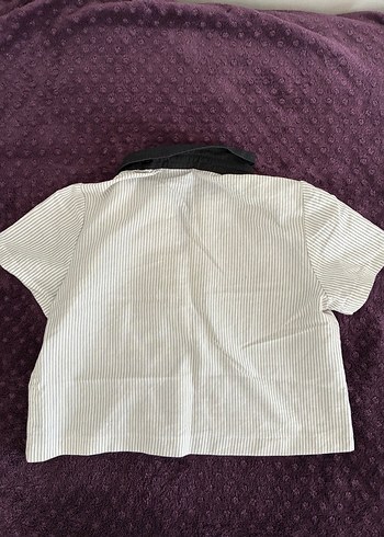 Kısa Kollu, Düğmeli Beyaz Zara Kadın Gömlek - Görsel 6