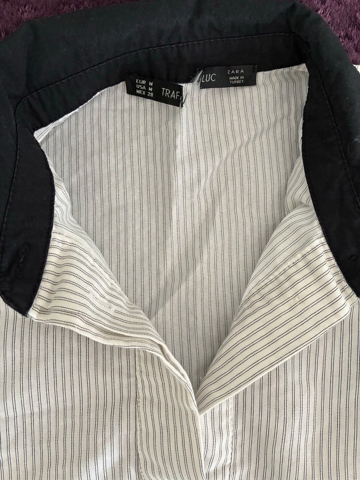 Kısa Kollu, Düğmeli Beyaz Zara Kadın Gömlek - Görsel 2