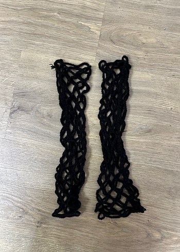 Siyah Dantel Detaylı Gotik Örgü Eldiven - Görsel 3