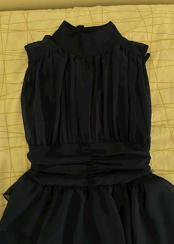 Lacivert Fırfırlı Elbise - Görsel 4