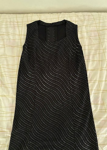 Siyah Parlak Uzun Abiye Elbise - Görsel 2