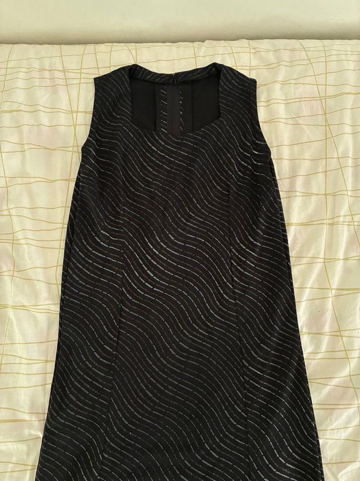 Siyah Parlak Uzun Abiye Elbise - Görsel 2