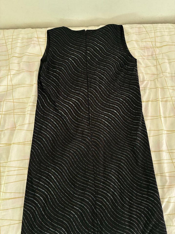 Siyah Parlak Uzun Abiye Elbise - Görsel 3