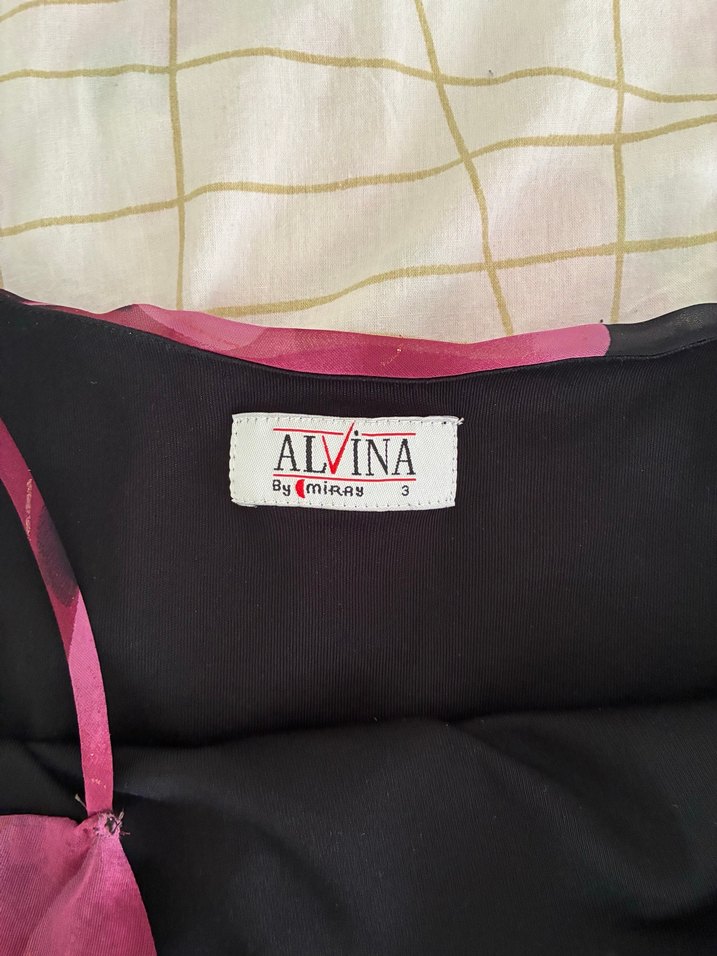 Bordo Çiçek Desenli Askısız Abiye Elbise - Görsel 4