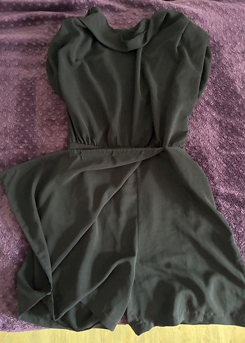 Siyah Mini Düğmeli Elbise - Görsel 3