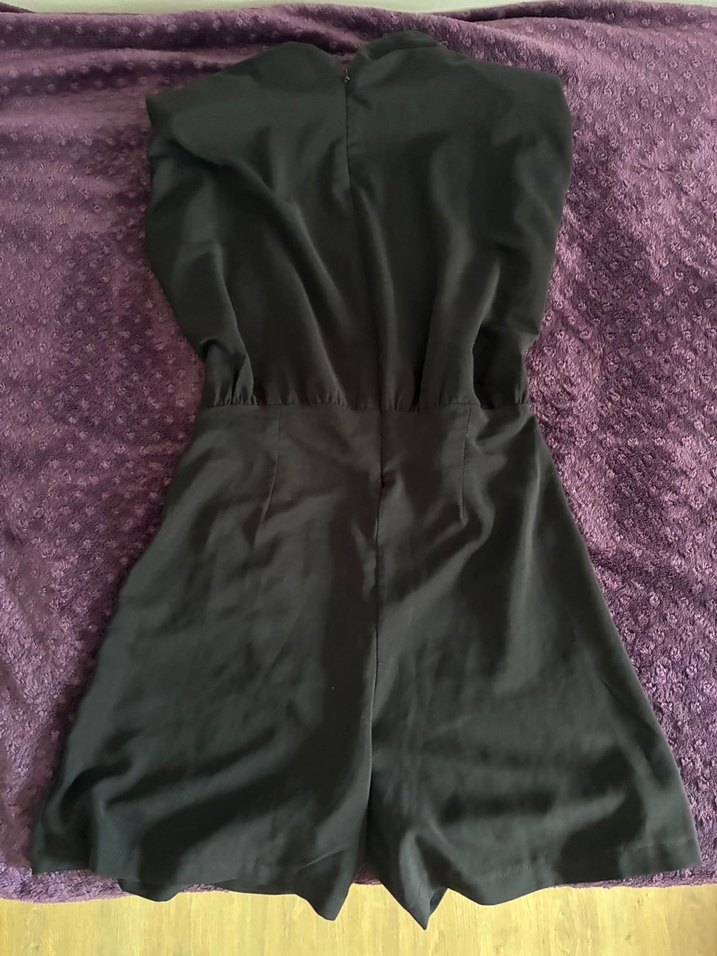 Siyah Mini Düğmeli Elbise - Görsel 4