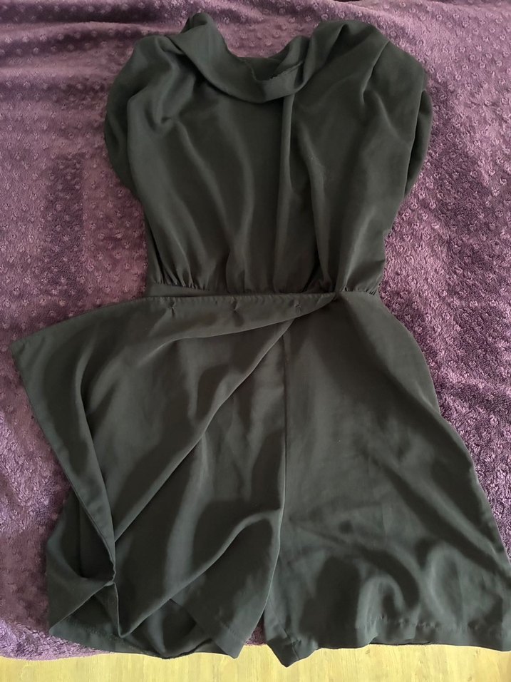 Siyah Mini Düğmeli Elbise - Görsel 3