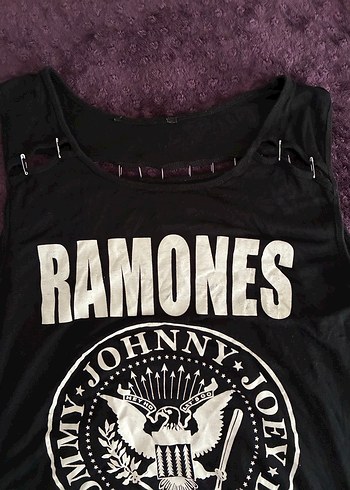 Diğer Ramones Baskılı Siyah Kadın bluz