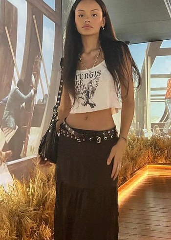 m Beden gothic Siyah Uzun Kadın Etek