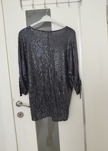 Kadın Siyah Örgü Yılan Desenli Bluz - Görsel 2