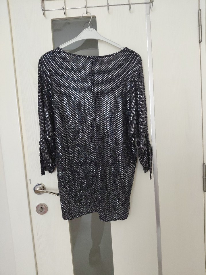 Kadın Siyah Örgü Yılan Desenli Bluz - Görsel 2