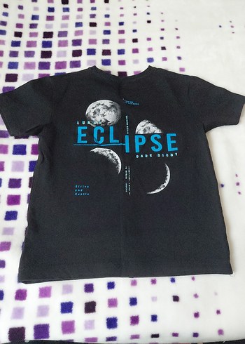 Erkek Çocuk Siyah Baskılı Kısa Kollu Tişört - Görsel 2