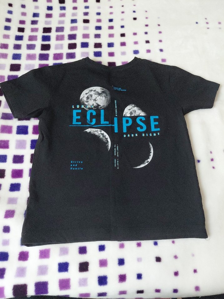 Erkek Çocuk Siyah Baskılı Kısa Kollu Tişört - Görsel 2