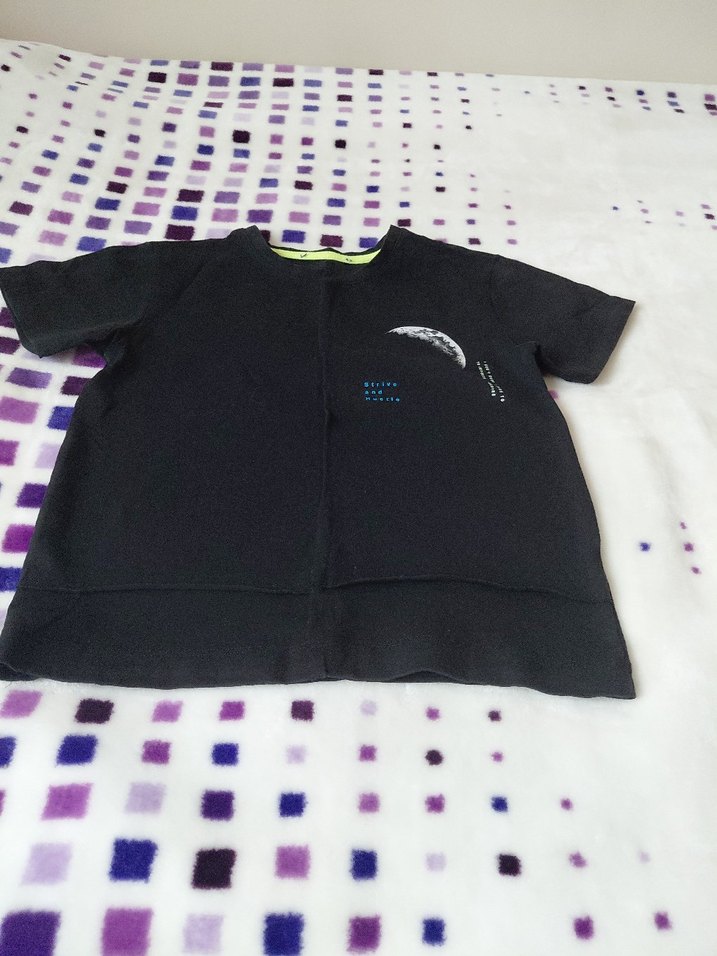 Erkek Çocuk Siyah Baskılı Kısa Kollu Tişört - Görsel 3