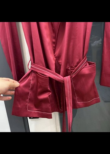 Bordo Erkek Kemerli Pijama Takımı - Görsel 4