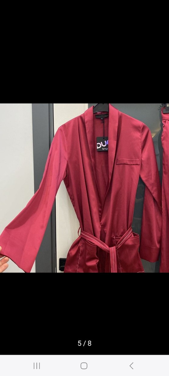 Bordo Erkek Kemerli Pijama Takımı - Görsel 5