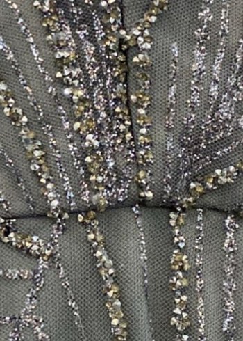 Gri İşlemeli Uzun Kollu Abiye Elbise - Görsel 10