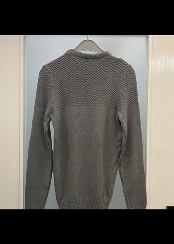 Gri Erkek Triko Bisiklet Yaka Kazak - Görsel 10