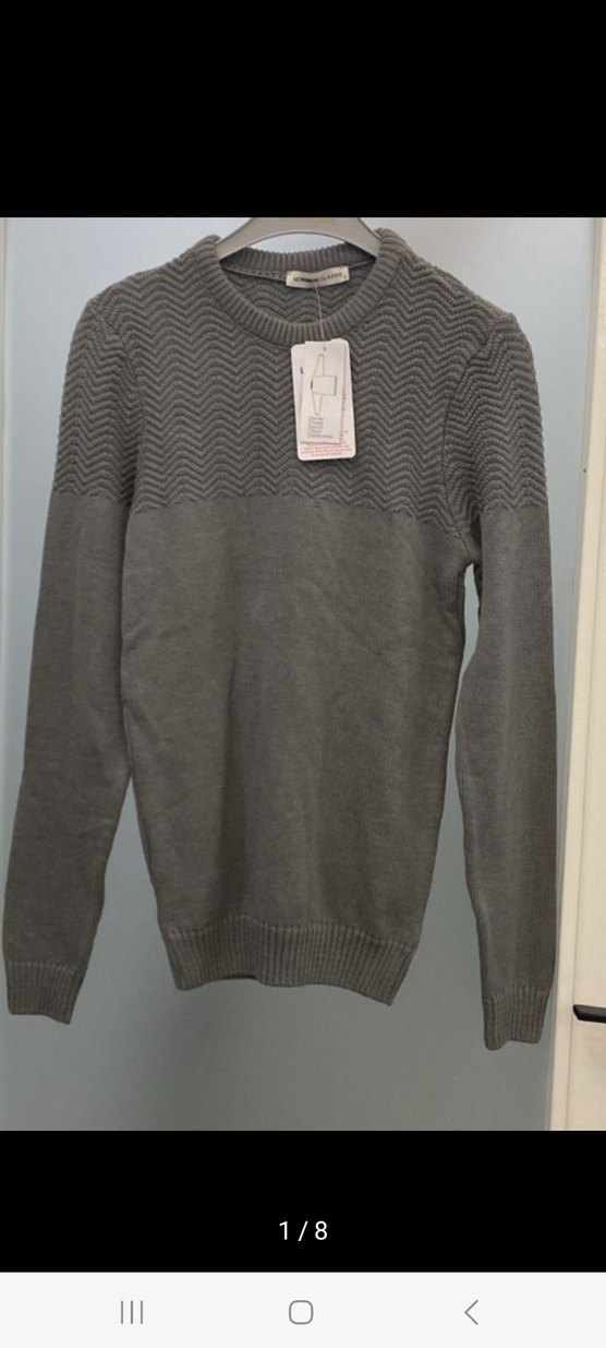 Gri Erkek Triko Bisiklet Yaka Kazak - Görsel 2