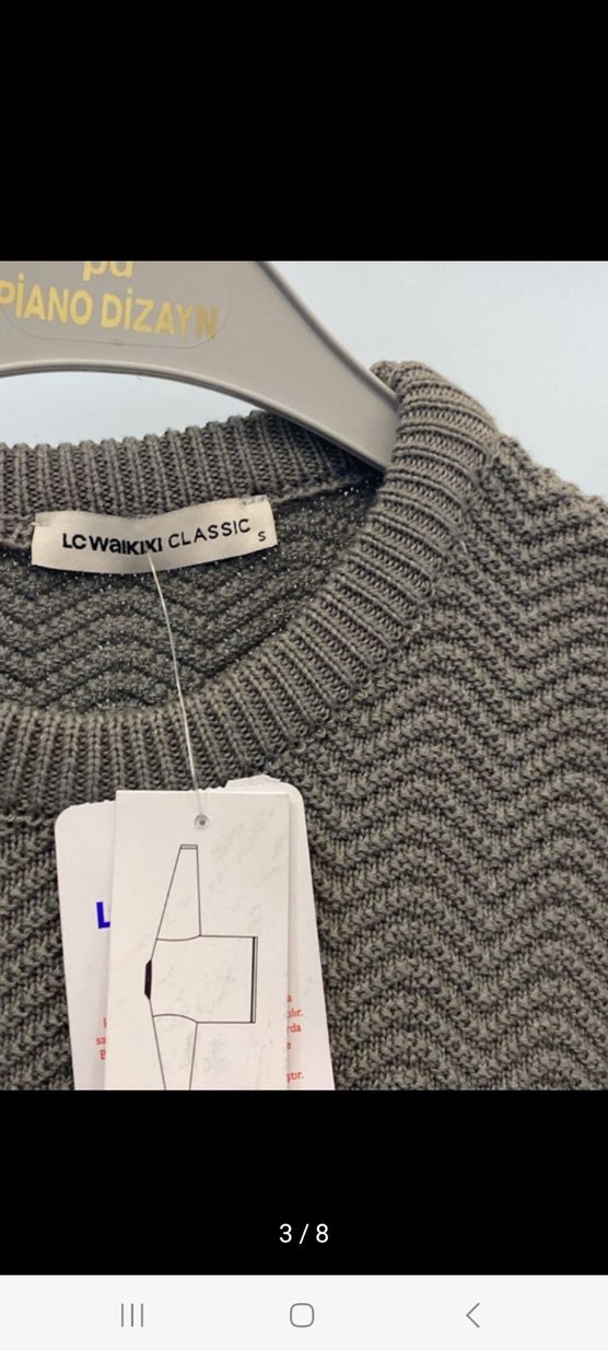 Gri Erkek Triko Bisiklet Yaka Kazak - Görsel 5