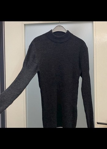 Siyah Boğazlı Örme Kadın Kazak - Görsel 6