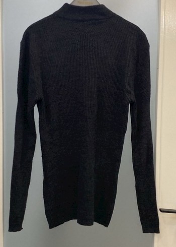 Siyah Boğazlı Örme Kadın Kazak - Görsel 9