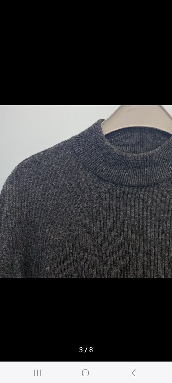 Siyah Boğazlı Örme Kadın Kazak - Görsel 2