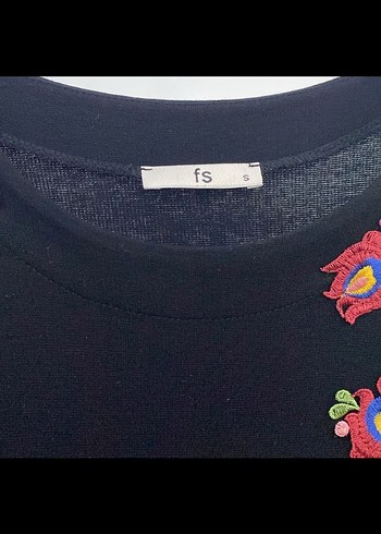 Nakışlı Uzun Kollu Bohem Triko Tunik - Görsel 2