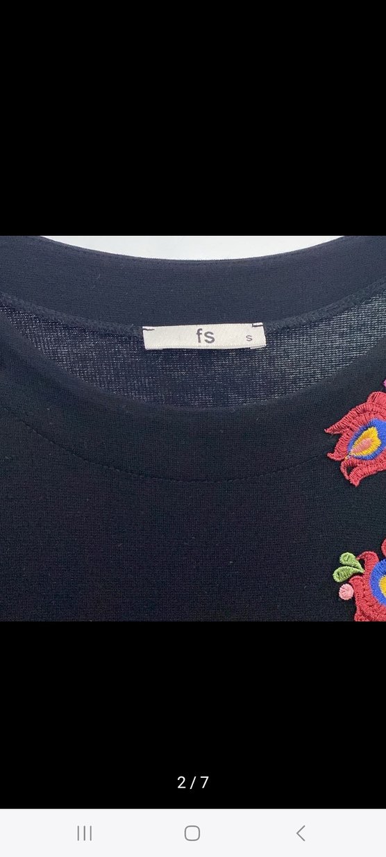 Nakışlı Uzun Kollu Bohem Triko Tunik - Görsel 2