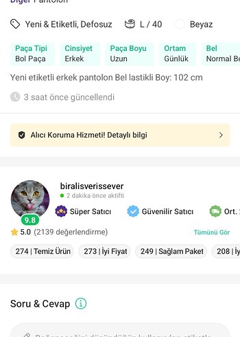 Beyaz Keten Salaş Midi Kadın Pantolon - Görsel 9