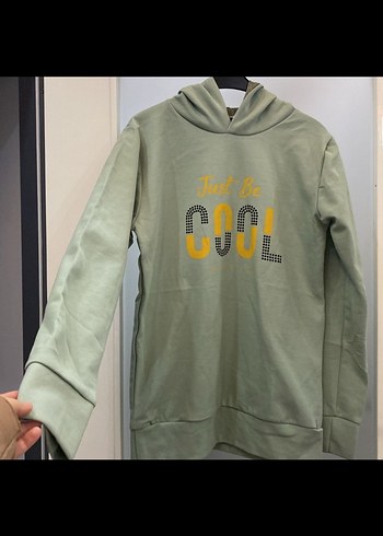 Gri Kapüşonlu Kadın Sweatshirt - Görsel 4