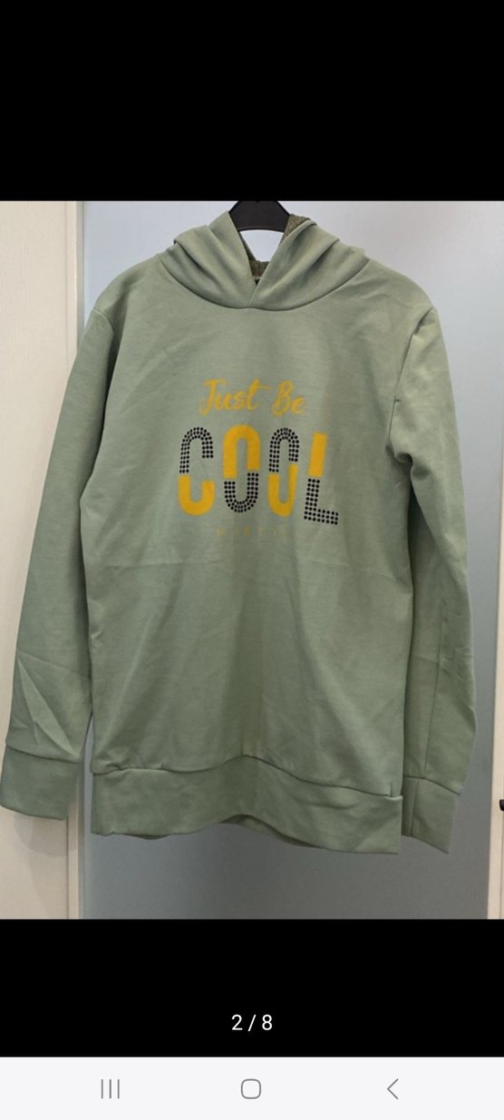 Gri Kapüşonlu Kadın Sweatshirt - Görsel 2