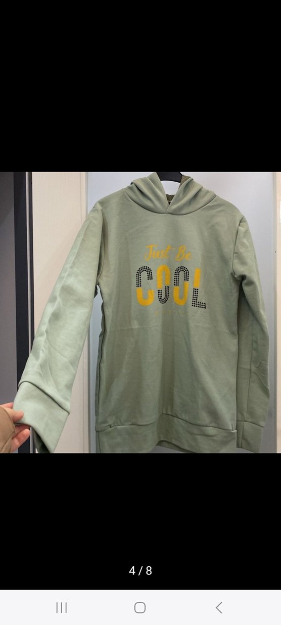 Gri Kapüşonlu Kadın Sweatshirt - Görsel 4