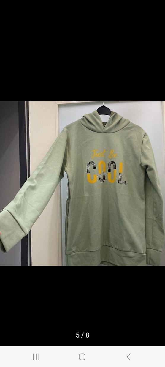 Gri Kapüşonlu Kadın Sweatshirt - Görsel 5