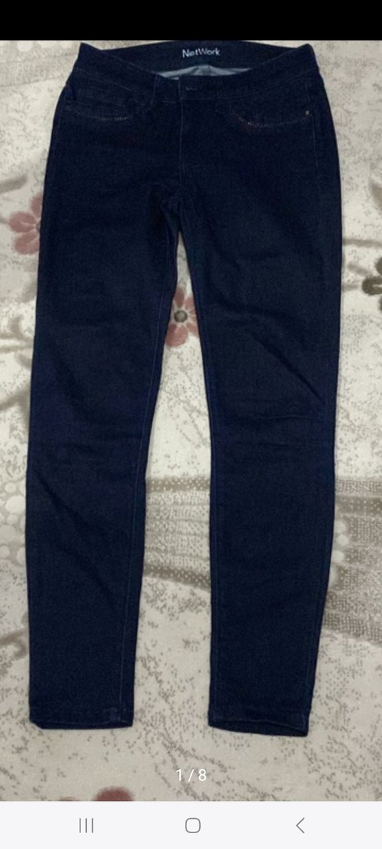 Zincir Detaylı Lacivert Kadın Kot Pantolon - Görsel 2