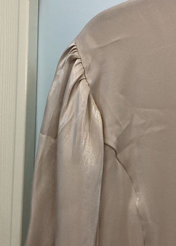 Bej Uzun Kollu Salaş Keten Elbise - Görsel 4