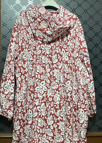 Uzun Kollu Desenli Kırmızı Bohem Elbise - Görsel 10