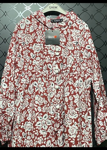 Uzun Kollu Desenli Kırmızı Bohem Elbise - Görsel 2